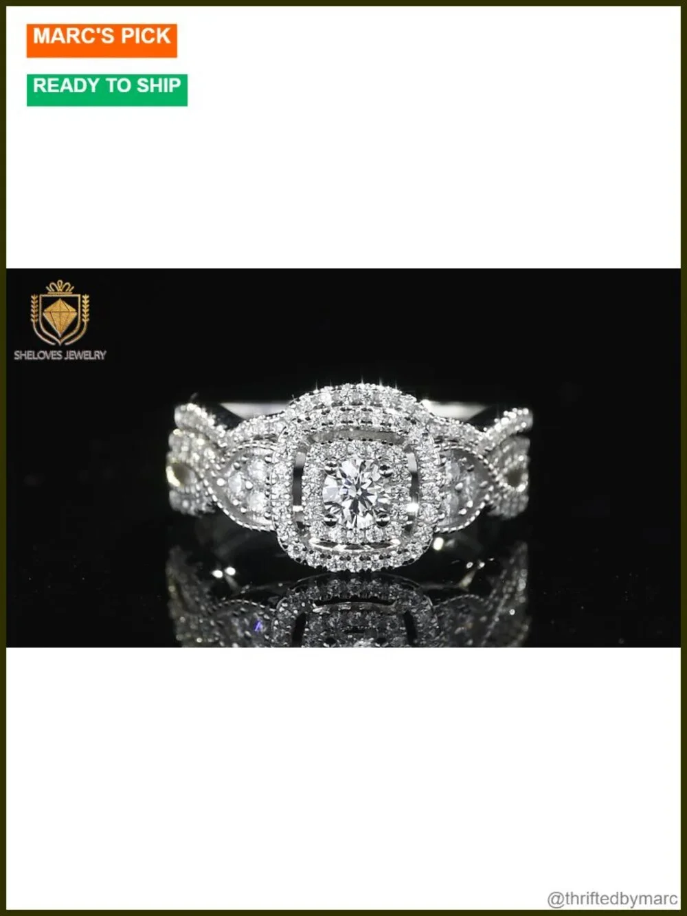 Halo Wedding Ring Set White Gold Silver Plated Cubic Zirconia Bridal Set